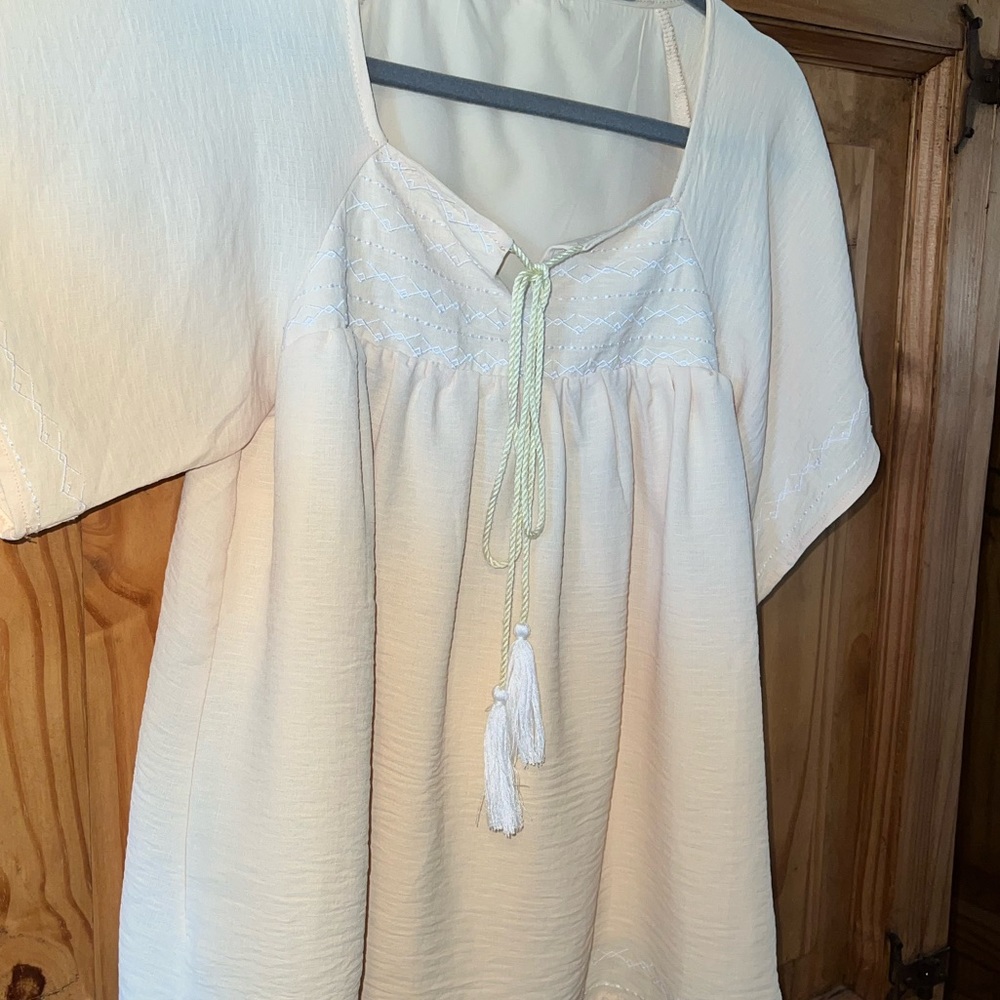 Tea n Rose yellow babydoll top. SZ. S - Picture 4 of 8